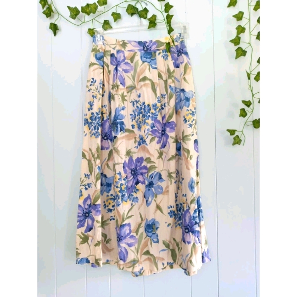 Vintage Jessica Scott Floral Skirt With Pockets